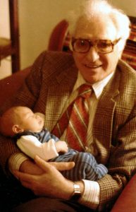 Milton K. Munitz with first grandchild